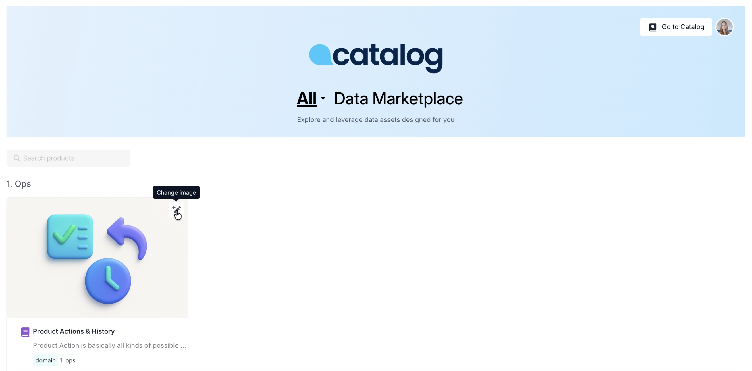 Data Product Images in Catalog Marketplace