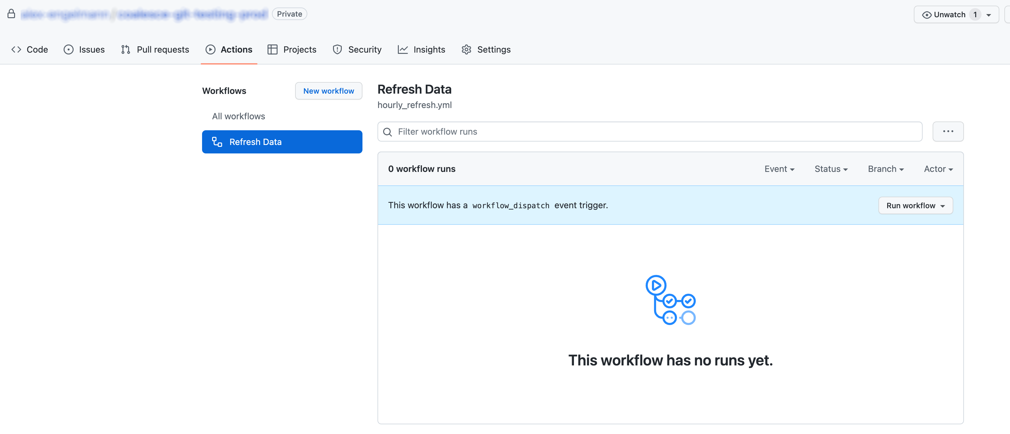 GitHub refresh workflow