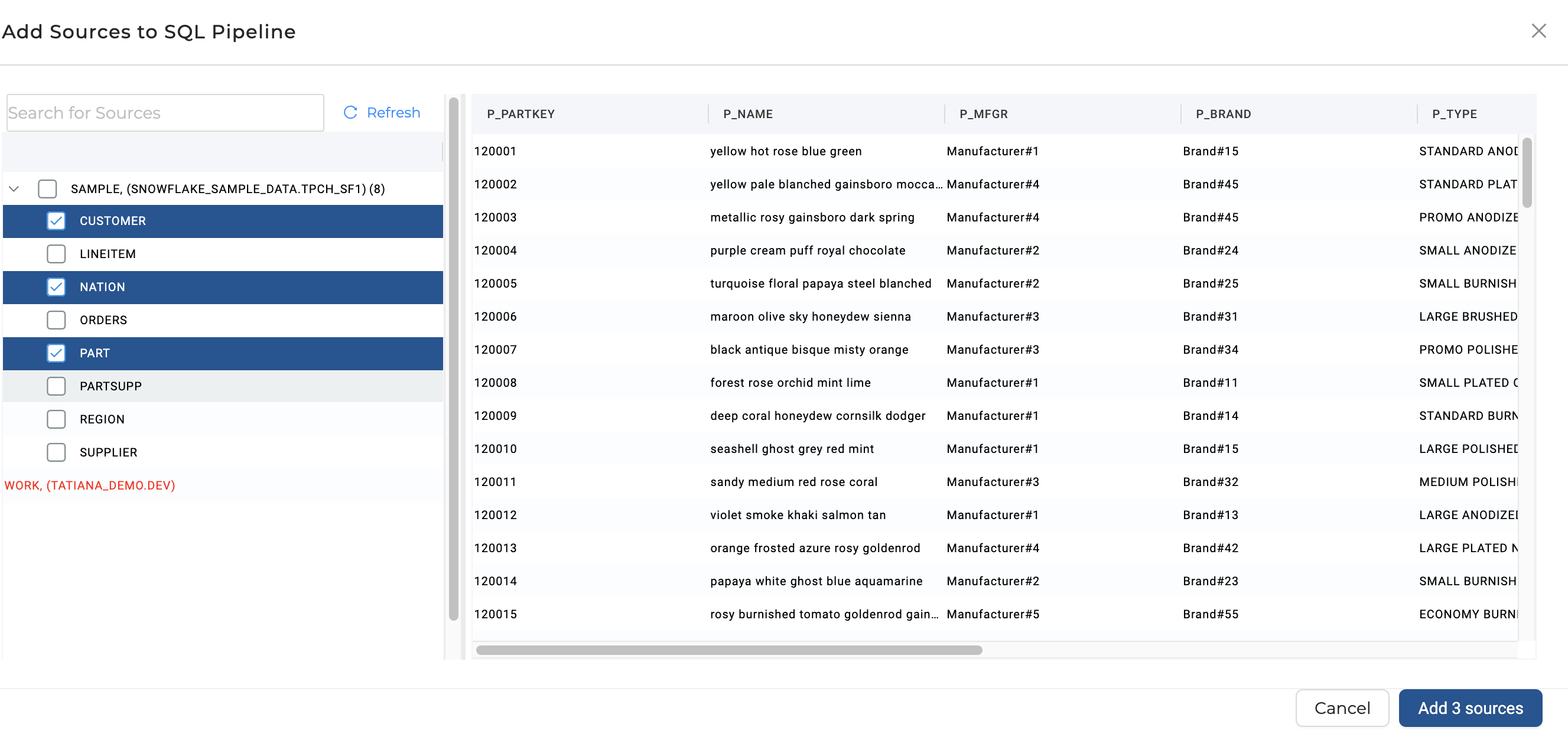 Select your sources